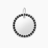 Paved Round Charm, Rhodium
