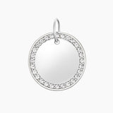 Paved Round Charm, Rhodium