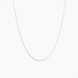 Small Rolo Chain Necklace, Rhodium