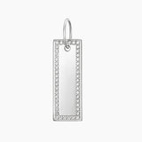 Paved Tag Charm, Rhodium