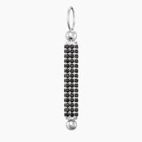 Paved Wand Charm, Rhodium