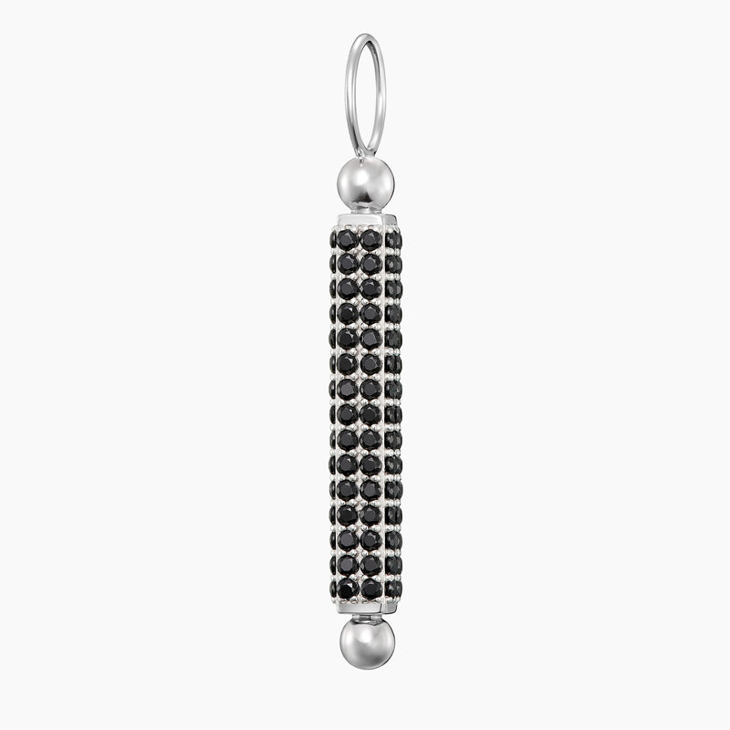 Paved Wand Charm, Rhodium