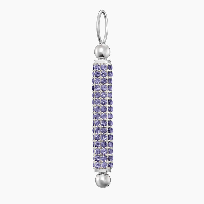 Paved Wand Charm, Rhodium