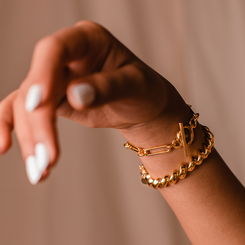 Bar Toggle Bracelet, Gold Vermeil