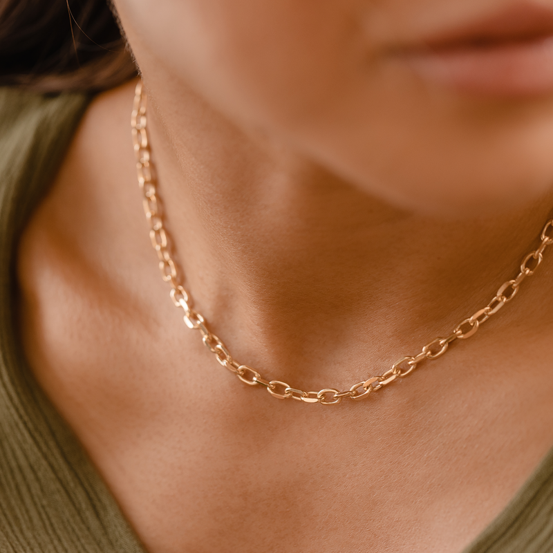 Diamond-Cut Anchor Chain Necklace, Gold Vermeil
