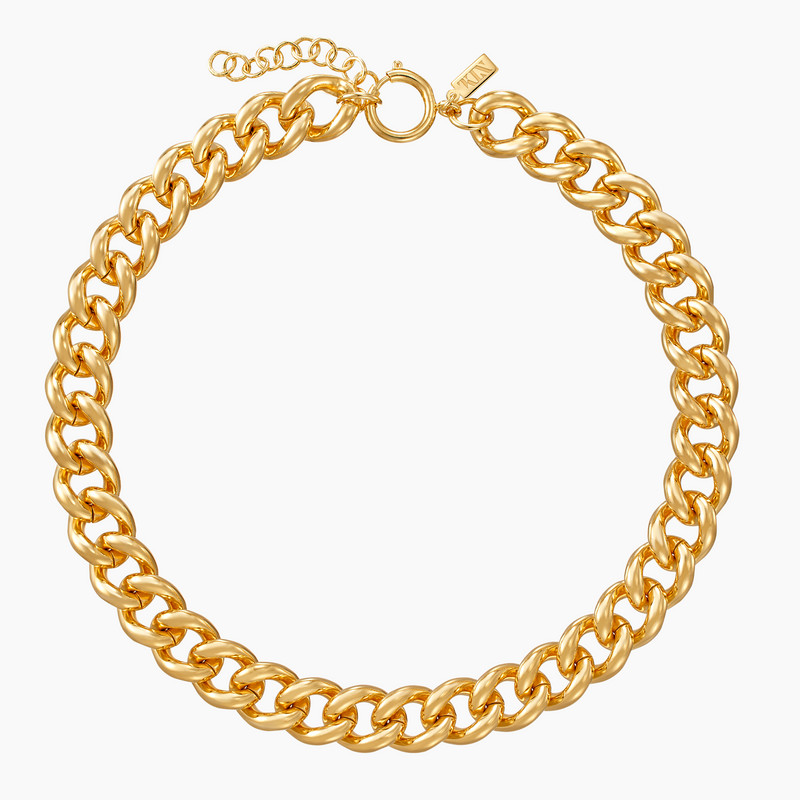 Brass Classic Curb Necklace, Gold