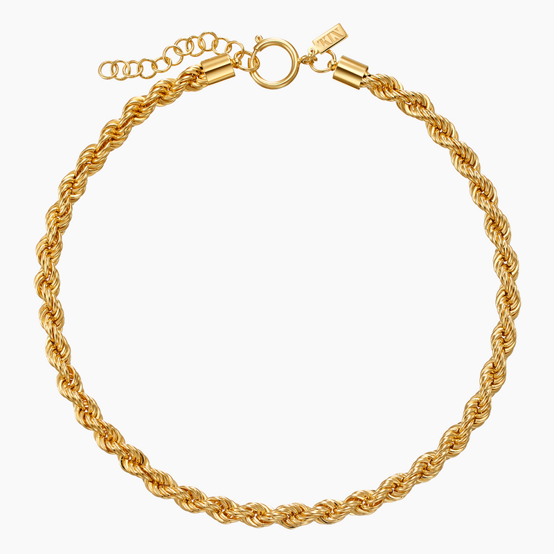 Brass Rope Necklace, Gold