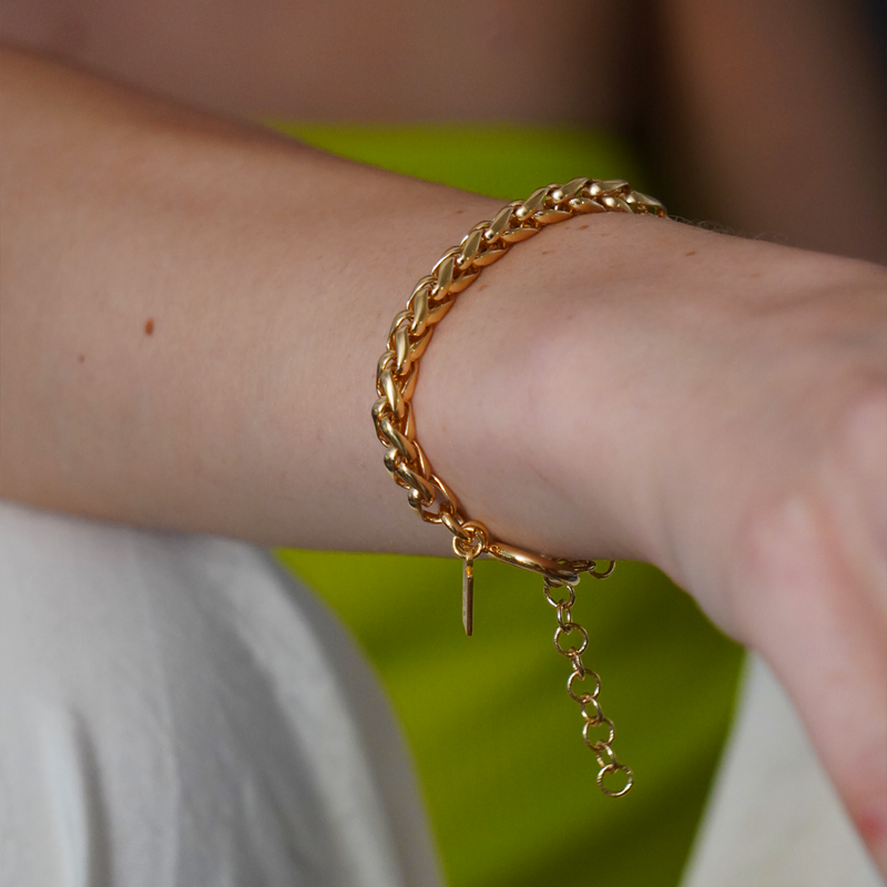 Brass Spiga Bracelet, Gold