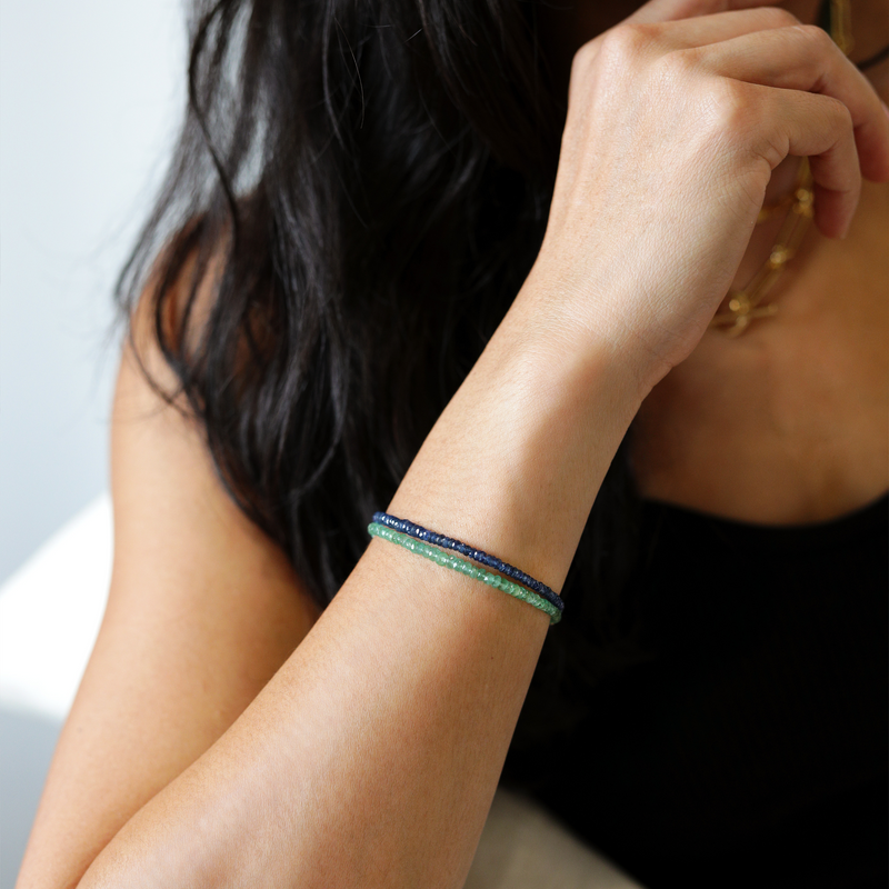 Solid Gold Blue Sapphire Bracelet