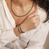 Solid Gold Blue Sapphire Bracelet