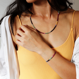 Solid Gold Rainbow Sapphire Bracelet