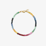 Solid Gold Rainbow Sapphire Bracelet