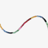 Solid Gold Rainbow Sapphire Bracelet
