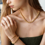Brass Rope Necklace, Gold