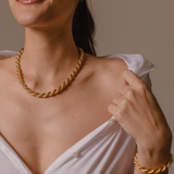 Brass Rope Necklace, Gold