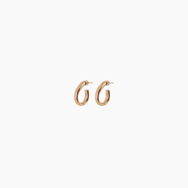 0.9" Lizzy Hoops, Gold Vermeil