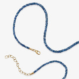 Solid Gold Blue Sapphire Necklace