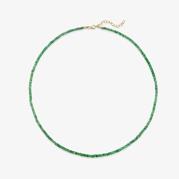 Solid Gold Emerald Necklace