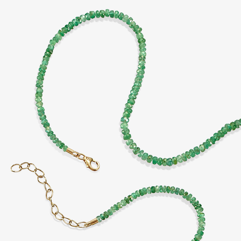 Solid Gold Emerald Necklace