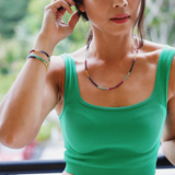 Solid Gold Rainbow Sapphire Necklace